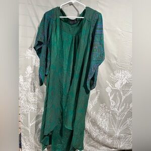 Green Silk Kimono Top
